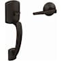 Schlage Custom Greenwich Lower Handleset for Schlage Deadbolts with Interior Eller Lever and Kinsler Rose Aged Bronze