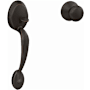 Schlage Custom Kinsler Lower Handleset for Schlage Deadbolts with Interior Plymouth Lever and Plymouth Rose Aged Bronze