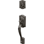 Schlage Custom Camelot Keyed Entry Single Cylinder Sectional Handleset - Exterior Only Black Stainless