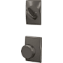Schlage Custom Bowery Single Cylinder Sectional Interior Pack with Century Rose Black Stainless