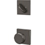 Schlage Custom Bowery Single Cylinder Sectional Interior Pack with Collins Rose Black Stainless
