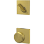Schlage Custom Bowery Single Cylinder Sectional Interior Pack with Collins Rose Satin Brass