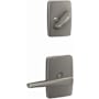 Schlage Custom Single Cylinder Keyed Entry Interior Only Pack with Eller Lever and Greene Trim Satin Nickel