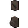 Schlage Custom Georgian Single Cylinder Sectional Interior Pack with Camelot Rose - Exterior Handleset Sold Separately Aged Bronze