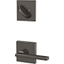 Schlage Custom Latitude Single Cylinder Sectional Interior Pack with Collins Rose Black Stainless