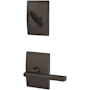 Schlage Custom Latitude Single Cylinder Sectional Interior Pack with Century Rose Matte Black