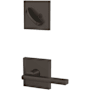 Schlage Custom Latitude Single Cylinder Sectional Interior Pack with Collins Rose Matte Black