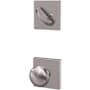 Schlage Custom Plymouth Single Cylinder Sectional Interior Pack with Collins Rose - Exterior Handleset Sold Separately Satin Chrome