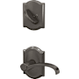 Schlage Custom Whitney Single Cylinder Sectional Interior Pack with Camelot Rose Black Stainless