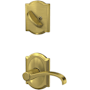 Schlage Custom Whitney Single Cylinder Sectional Interior Pack with Camelot Rose Satin Brass