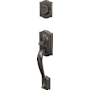 Schlage Custom Camelot Exterior One-Sided Dummy Handleset - Interior Side Sold Separately Black Stainless