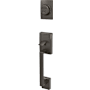 Schlage Custom Century Exterior One-Sided Dummy Handleset - Interior Side Sold Separately Black Stainless