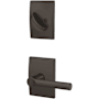 Schlage Custom Broadway One-Sided Dummy Interior Pack with Century Trim - Exterior Handleset Sold Separately Matte Black
