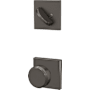 Schlage Custom Bowery One-Sided Dummy Interior Pack with Collins Trim - Exterior Handleset Sold Separately Black Stainless