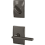 Schlage Custom Latitude One-Sided Dummy Interior Pack with Century Trim - Exterior Handleset Sold Separately Black Stainless