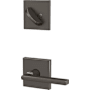 Schlage Custom Latitude One-Sided Dummy Interior Pack with Collins Trim - Exterior Handleset Sold Separately Black Stainless