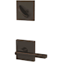Schlage Custom Latitude One-Sided Dummy Interior Pack with Collins Trim - Exterior Handleset Sold Separately Aged Bronze