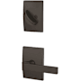 Schlage Custom Northbrook One-Sided Dummy Interior Pack with Century Trim - Exterior Handleset Sold Separately Matte Black