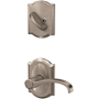 Schlage Custom Whitney One-Sided Dummy Interior Pack with Camelot Trim - Exterior Handleset Sold Separately Satin Nickel