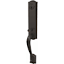 Schlage Custom Camelot Keyed Entry Single Cylinder Half Plate Handleset - Exterior Only Aged Bronze