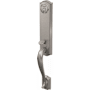 Schlage Custom Camelot Exterior One-Sided 3/4 Trim Dummy Handleset - Interior Side Sold Separately Satin Nickel