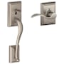 Schlage Addison Lower Handle for Schlage Deadbolts with Right Handed Accent Interior Lever and Decorative Addison Rose Satin Nickel