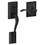 Schlage Addison Lower Handle for Schlage Deadbolts with Right Handed Accent Interior Lever and Decorative Addison Rose Matte Black