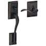 Schlage Addison Lower Handle for Schlage Deadbolts with Right Handed Accent Interior Lever and Decorative Addison Rose Aged Bronze