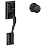Schlage Addison Lower Handle Set for Schlage Deadbolts with Georgian Interior Knob Aged Bronze