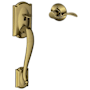 Schlage Camelot Lower Handleset for Schlage Deadbolts with Accent Interior Left Handed Lever Antique Brass