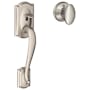 Schlage Camelot Lower Handle Set for Schlage Deadbolts with Siena Interior Knob and Decorative Camelot Rose Satin Nickel