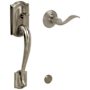 Schlage Camelot Lower Handleset for Schlage Deadbolts with Accent Interior Left Handed Lever Antique Pewter