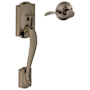 Schlage Camelot Lower Handleset for Schlage Deadbolts with Accent Interior Right Handed Lever Antique Pewter