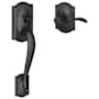 Schlage Camelot Lower Handle Set for Schlage Deadbolts with Left Handed Accent Interior Lever and Decorative Camelot Rose Matte Black