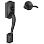 Schlage Camelot Lower Handleset for Schlage Deadbolts with Accent Interior Left Handed Lever Matte Black