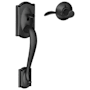 Schlage Camelot Lower Handleset for Schlage Deadbolts with Accent Interior Right Handed Lever Matte Black