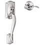 Schlage Camelot Lower Handleset for Schlage Deadbolts with Accent Interior Left Handed Lever Bright Chrome