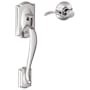 Schlage Camelot Lower Handleset for Schlage Deadbolts with Accent Interior Right Handed Lever Bright Chrome