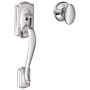 Schlage Camelot Lower Handle Set for Schlage Deadbolts with Siena Interior Knob and Decorative Camelot Rose Bright Chrome