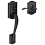 Schlage Camelot Lower Handle Set for Schlage Deadbolts with Right Handed Accent Interior Lever and Decorative Camelot Rose Aged Bronze