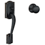 Schlage Camelot Lower Handle Set for Schlage Deadbolts with Plymouth Interior Knob and Decorative Camelot Rose Aged Bronze