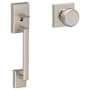 Schlage Century Lower Half Handleset for Schlage Deadbolts with Bowery Knob Satin Nickel