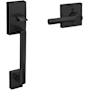 Schlage Century Lower Half Handleset for Schlage Deadbolts with Broadway Lever Matte Black