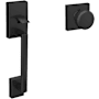 Schlage Century Lower Half Handleset for Schlage Deadbolts with Bowery Knob Matte Black