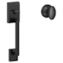 Schlage Century Lower Handle Set for Schlage Deadbolts with Siena Interior Knob Matte Black