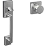 Schlage Century Lower Half Handleset for Schlage Deadbolts with Bowery Knob Bright Chrome