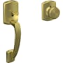 Schlage Greenwich Lower Handle Set with Bowery Interior Knob From the FE-Series Satin Brass