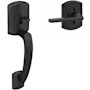 Schlage Greenwich Lower Handleset with Latitude Interior Lever from the FE Series Matte Black