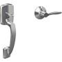 Schlage Greenwich Left Handed Sectional Lower Half Handleset with Delfayo Interior Lever Bright Chrome
