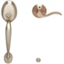 Schlage Left Handed Plymouth Keyed Entry Handleset with an Accent Lever from the Plymouth Collection (Plymouth Electronic Keypad Deadbolt sold separately) Satin Nickel